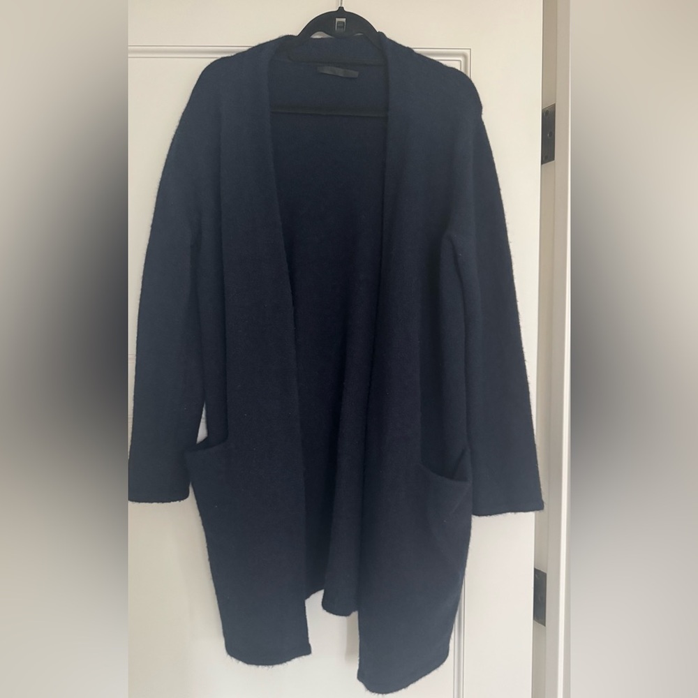Jenni Kayne Blue Open-Front Sweater Coat